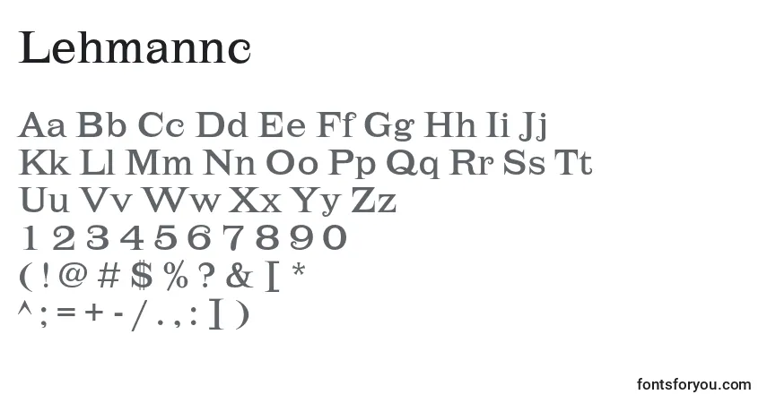 A fonte Lehmannc – alfabeto, números, caracteres especiais