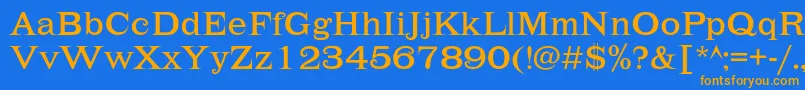 Lehmannc Font – Orange Fonts on Blue Background