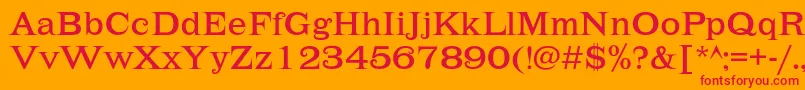 フォントLehmannc – オレンジの背景に赤い文字