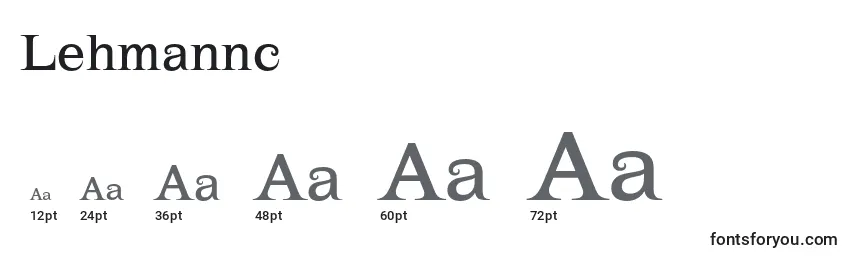 Размеры шрифта Lehmannc