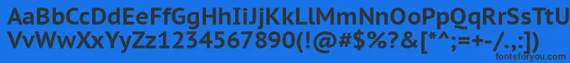 Ptc75f Font – Black Fonts on Blue Background