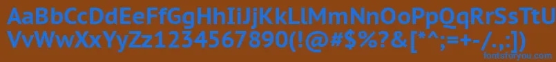 フォントPtc75f – 茶色の背景に青い文字