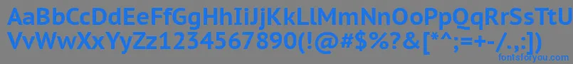 フォントPtc75f – 灰色の背景に青い文字