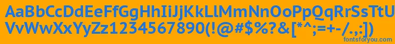 フォントPtc75f – オレンジの背景に青い文字