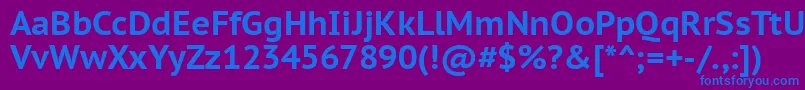 フォントPtc75f – 紫色の背景に青い文字