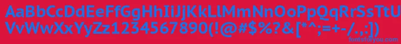 Ptc75f Font – Blue Fonts on Red Background