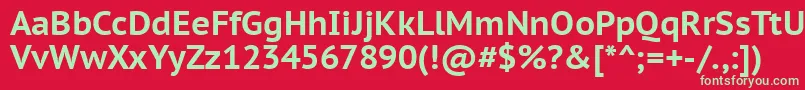 Ptc75f Font – Green Fonts on Red Background