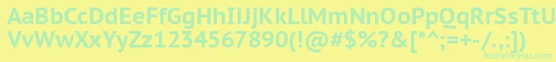 Ptc75f Font – Green Fonts on Yellow Background