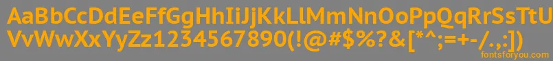 フォントPtc75f – オレンジの文字は灰色の背景にあります。