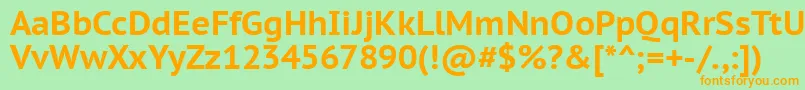 Ptc75f Font – Orange Fonts on Green Background