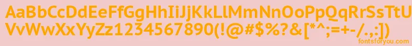 フォントPtc75f – オレンジの文字がピンクの背景にあります。