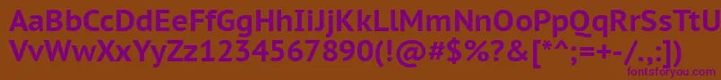 Ptc75f Font – Purple Fonts on Brown Background