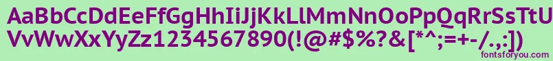 Ptc75f Font – Purple Fonts on Green Background