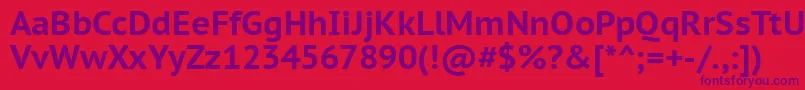 Ptc75f Font – Purple Fonts on Red Background