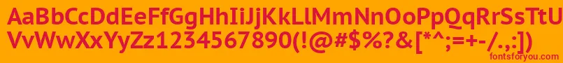 フォントPtc75f – オレンジの背景に赤い文字