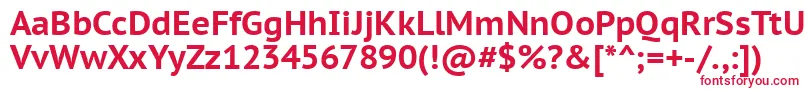 フォントPtc75f – 白い背景に赤い文字