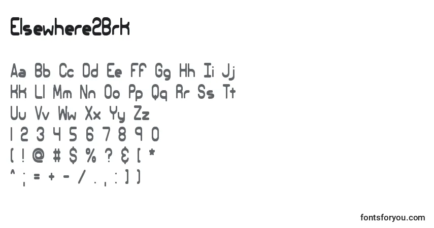 Czcionka Elsewhere2Brk – alfabet, cyfry, specjalne znaki