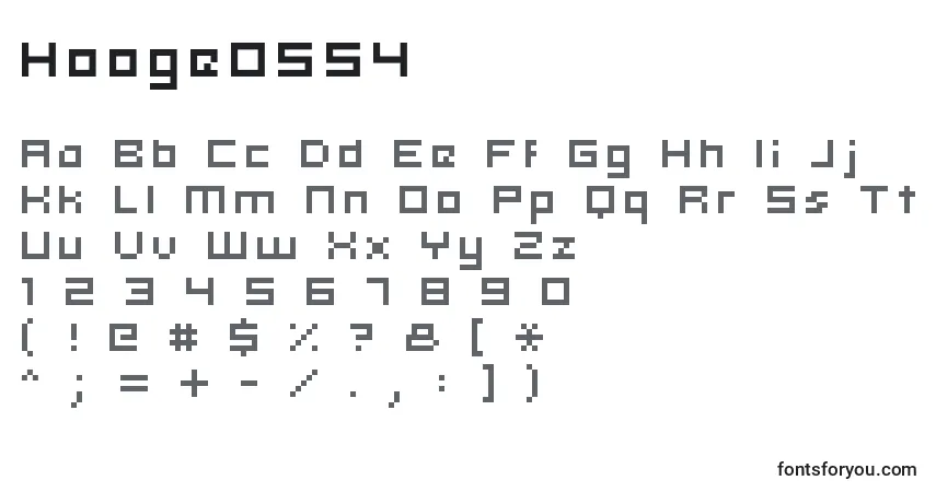 Schriftart Hooge0554 – Alphabet, Zahlen, spezielle Symbole