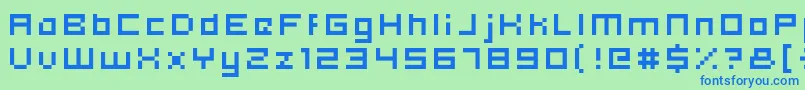 Hooge0554 Font – Blue Fonts on Green Background