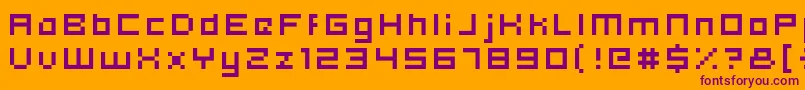 Hooge0554 Font – Purple Fonts on Orange Background