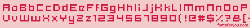 Hooge0554 Font – Red Fonts on Pink Background