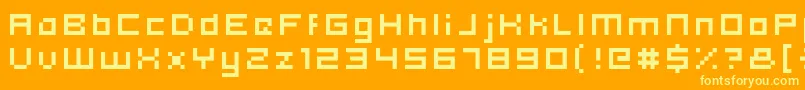 Hooge0554 Font – Yellow Fonts on Orange Background