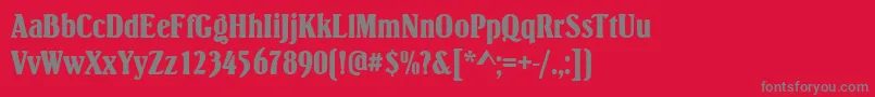 フォントSimpsonRegular – 赤い背景に灰色の文字