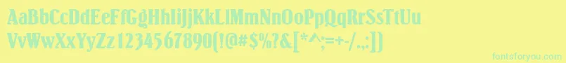 SimpsonRegular Font – Green Fonts on Yellow Background