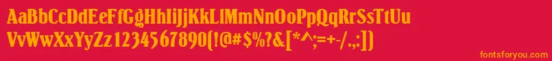 SimpsonRegular-Schriftart – Orangefarbene Schriften auf rotem Hintergrund