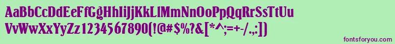 Шрифт SimpsonRegular – фиолетовые шрифты на зелёном фоне