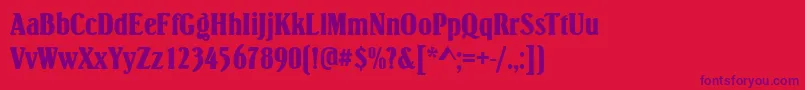 フォントSimpsonRegular – 赤い背景に紫のフォント