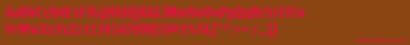 フォントSimpsonRegular – 赤い文字が茶色の背景にあります。
