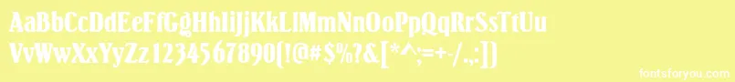 フォントSimpsonRegular – 黄色い背景に白い文字