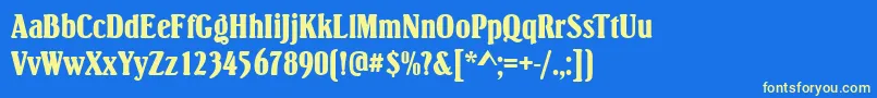 Fonte SimpsonRegular – fontes amarelas em um fundo azul