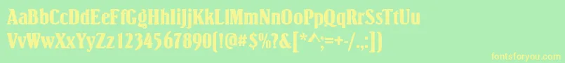 フォントSimpsonRegular – 黄色の文字が緑の背景にあります