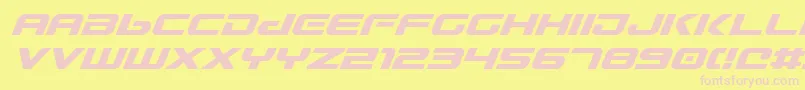 Fonte Gunv2i – fontes rosa em um fundo amarelo
