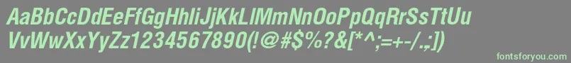HelioscondcBolditalic Font – Green Fonts on Gray Background