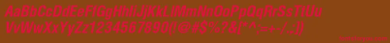 HelioscondcBolditalic Font – Red Fonts on Brown Background