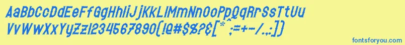 HetfieldItalic Font – Blue Fonts on Yellow Background