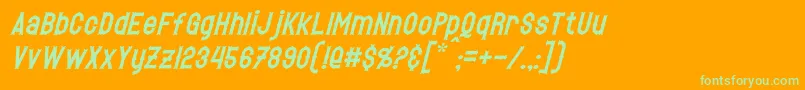HetfieldItalic Font – Green Fonts on Orange Background