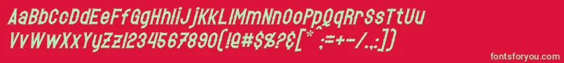 フォントHetfieldItalic – 赤い背景に緑の文字