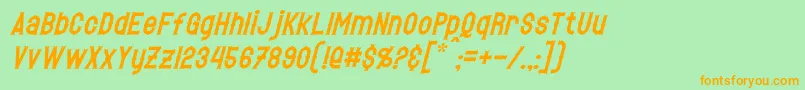 HetfieldItalic-Schriftart – Orangefarbene Schriften auf grünem Hintergrund