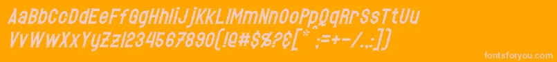 HetfieldItalic Font – Pink Fonts on Orange Background