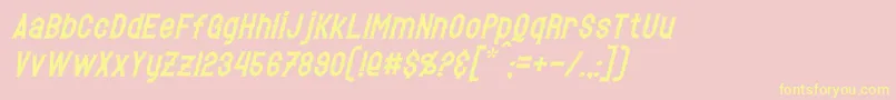 HetfieldItalic-Schriftart – Gelbe Schriften auf rosa Hintergrund