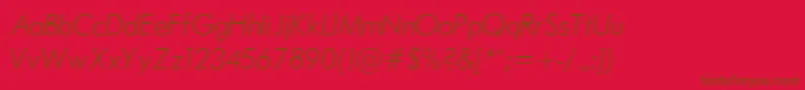 FuturaLightNormalItalic Font – Brown Fonts on Red Background
