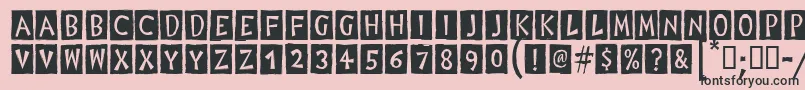 DigitalWoodcutsBlackItcTt-Schriftart – Schwarze Schriften auf rosa Hintergrund