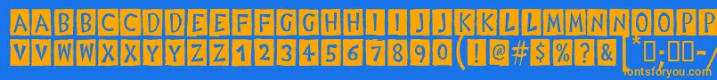 Police DigitalWoodcutsBlackItcTt – polices orange sur fond bleu