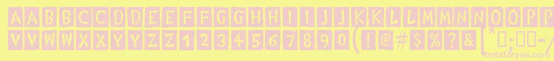 Czcionka DigitalWoodcutsBlackItcTt – różowe czcionki na żółtym tle