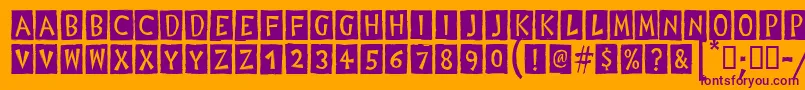 DigitalWoodcutsBlackItcTt Font – Purple Fonts on Orange Background