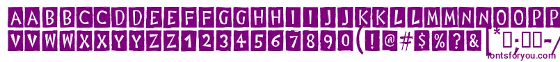 DigitalWoodcutsBlackItcTt-Schriftart – Violette Schriften auf weißem Hintergrund